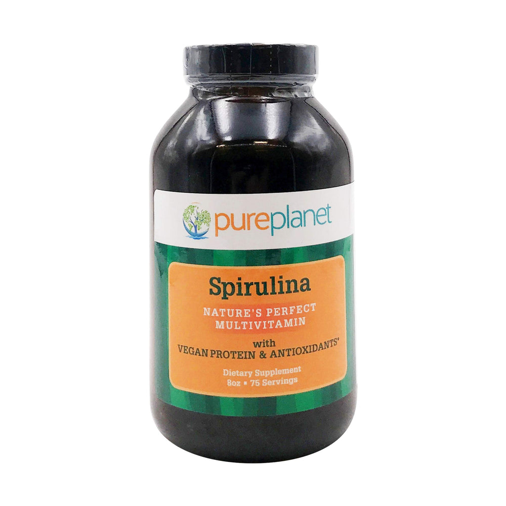Pure Planet spirulina powder bottle, a convenient plant protein boost.