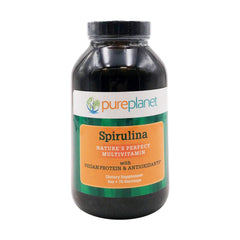 Pure Planet spirulina powder bottle, a convenient plant protein boost.