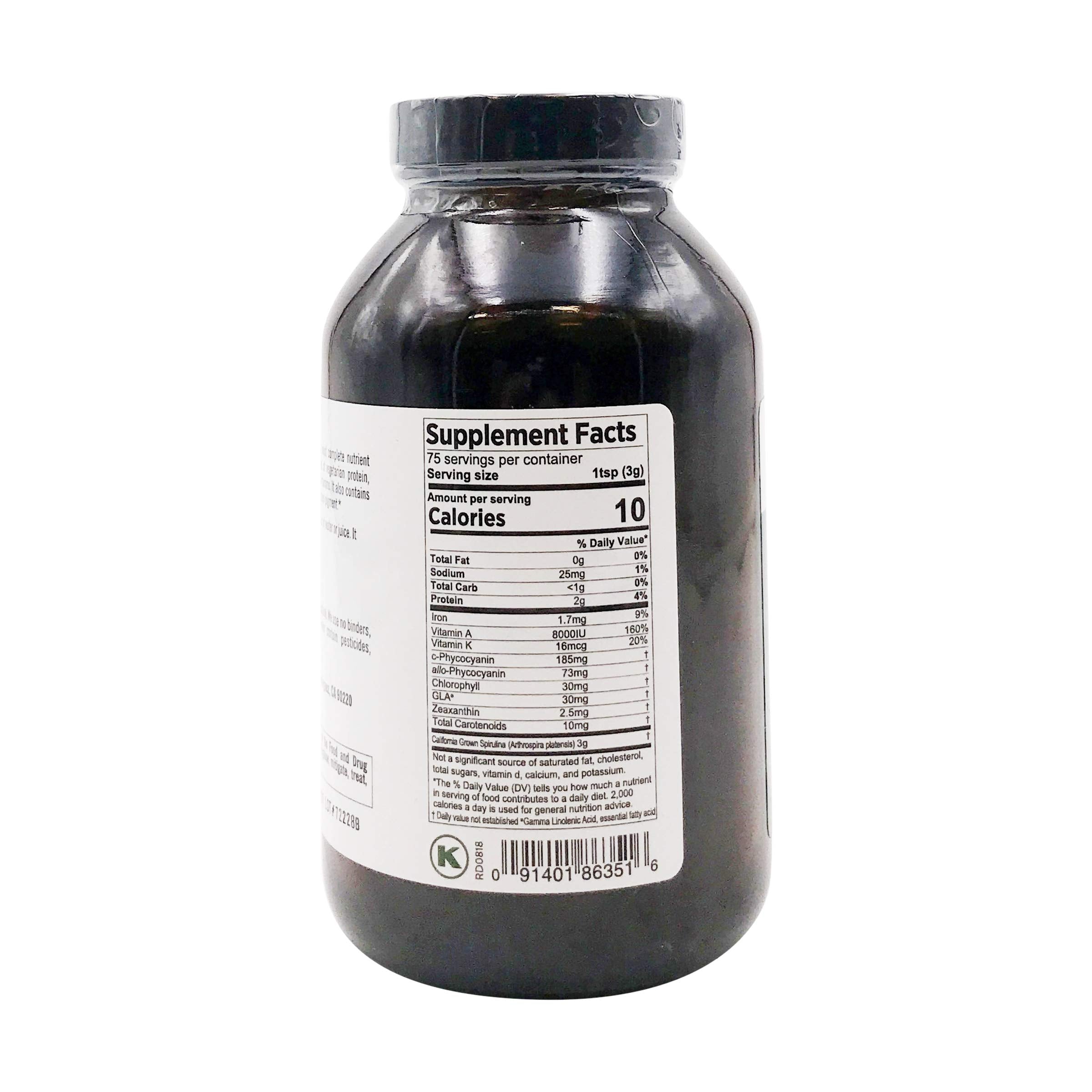 Pure Planet spirulina powder in a smoothie adds greens.