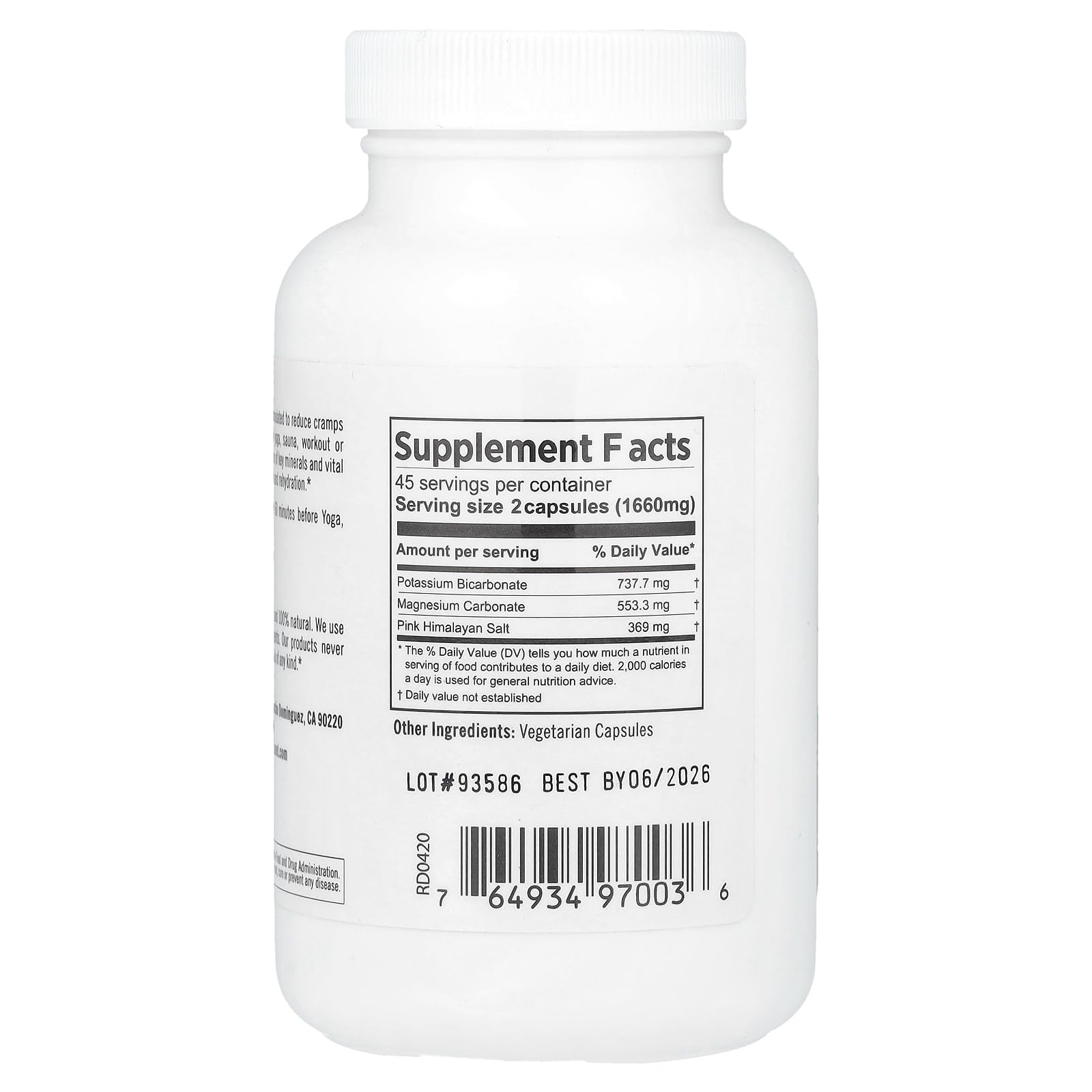 Bottle and label of Pure Planet Sports Salts highlighting high potency electrolytes
