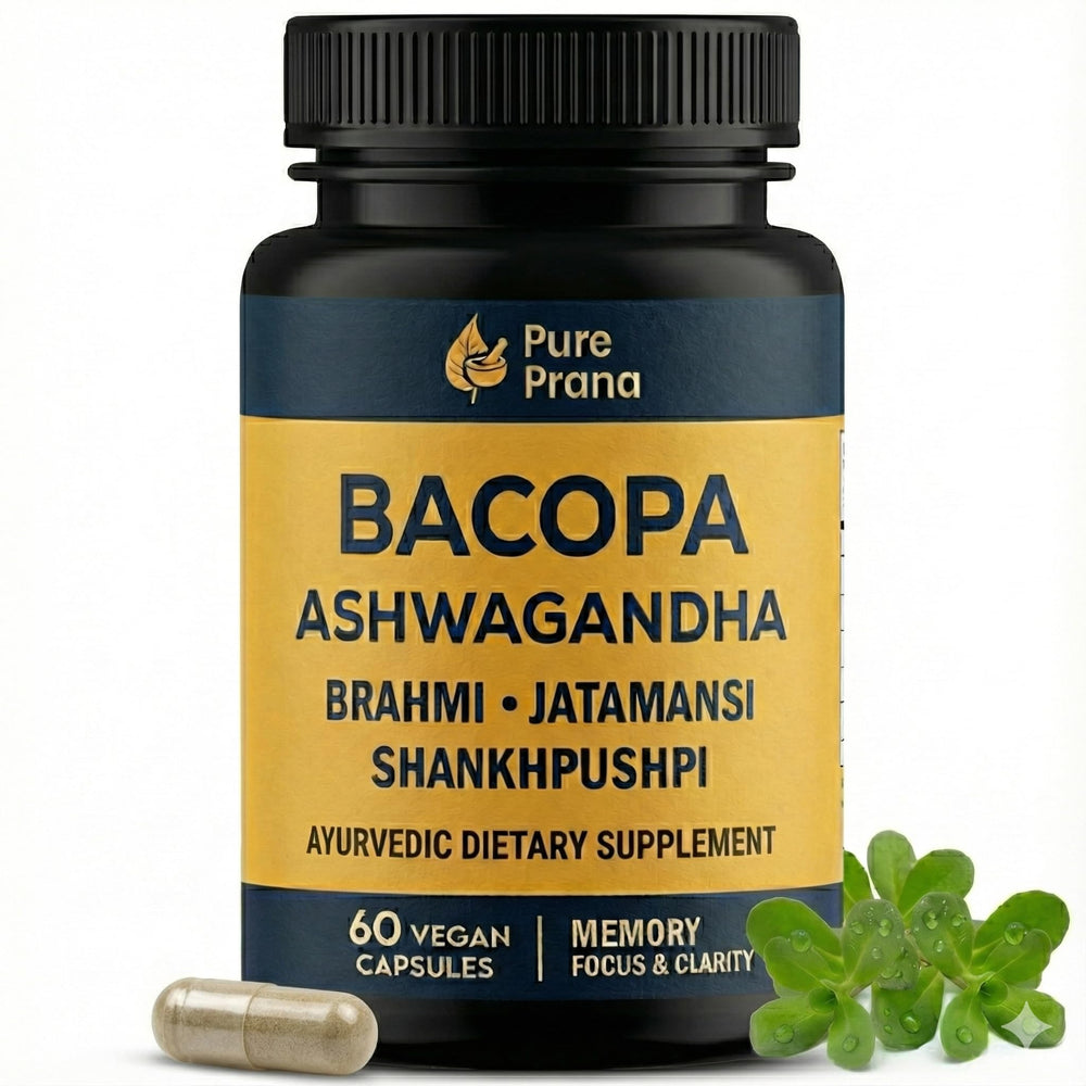 Pure Prana brain supplement bottle showing convenient daily capsules for mental clarity