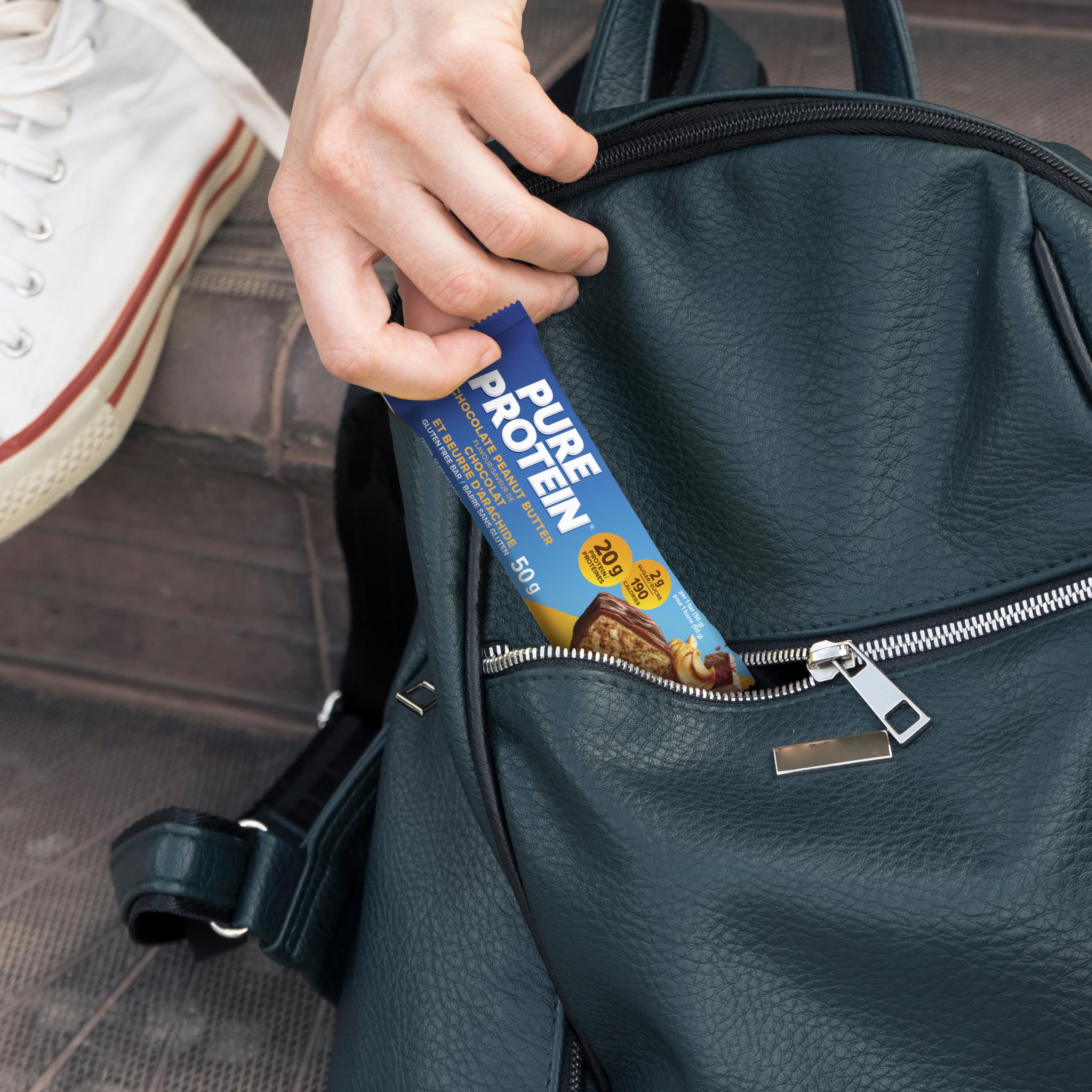 Pure Protein Bars on-the-go snack; quick protein boost for busy days