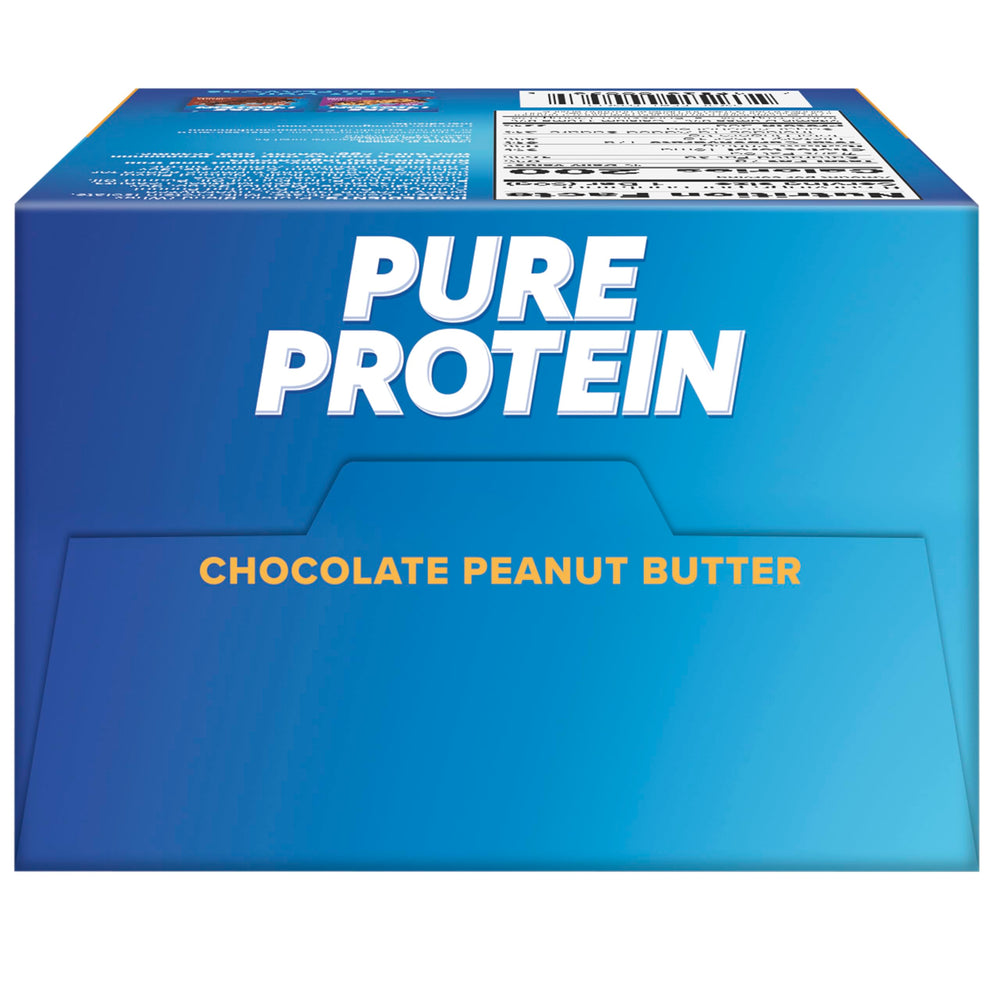 Pure Protein bar ingredients close-up, emphasizing quality protein sources.