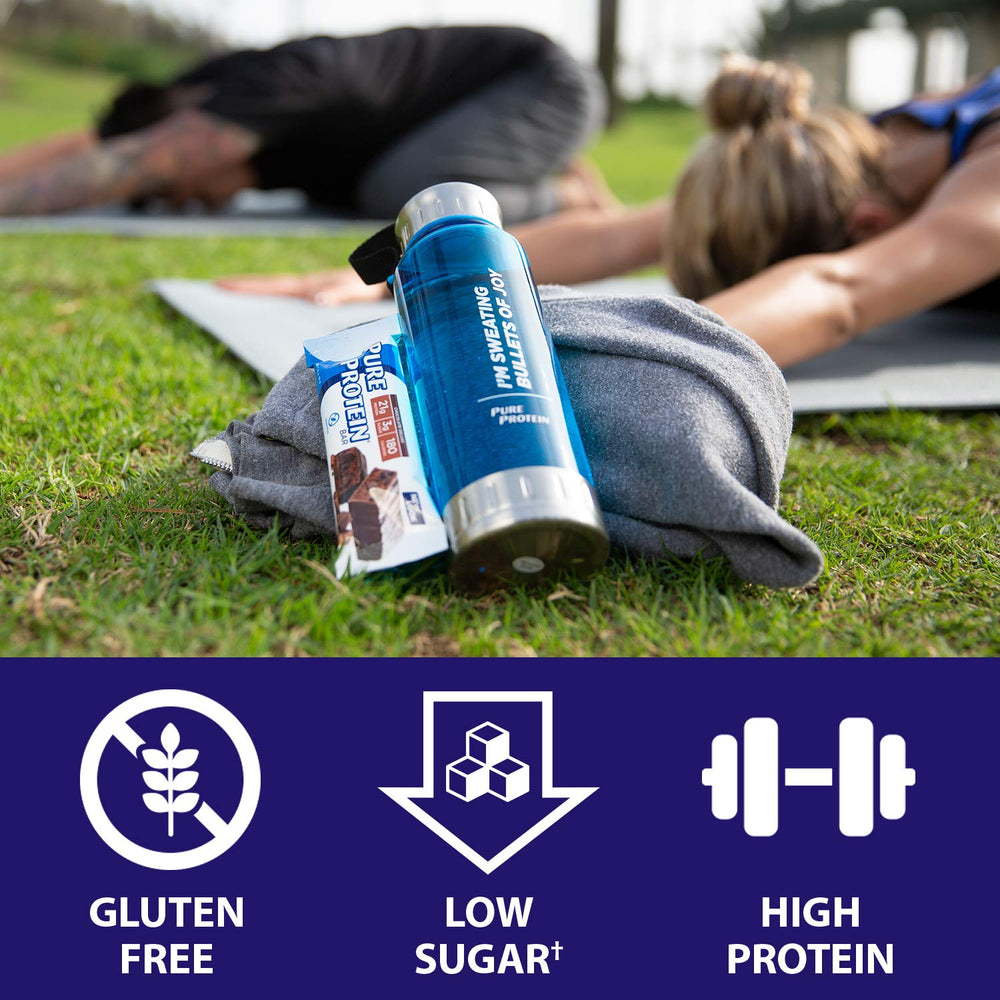 Pure Protein bars six-pack on a table, ready for on-demand fuel.