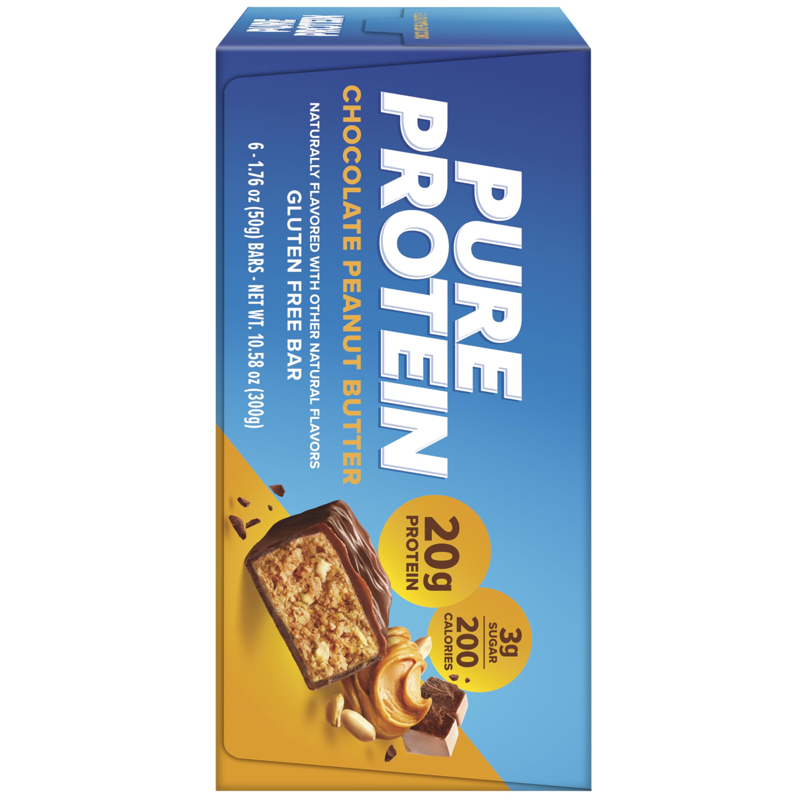 Pure Protein bar wrapper close-up, premium packaging and branding.