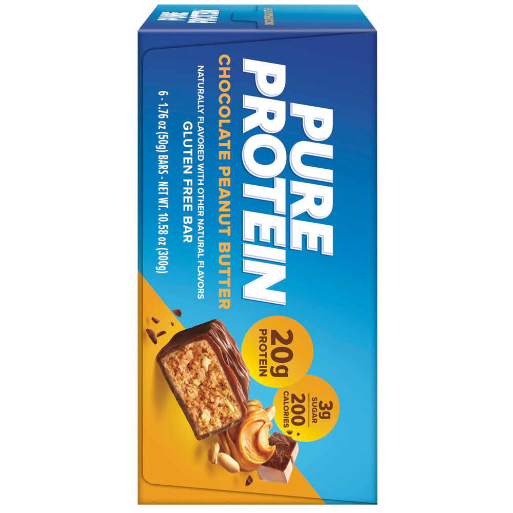 Pure Protein bar wrapper close-up, premium packaging and branding.