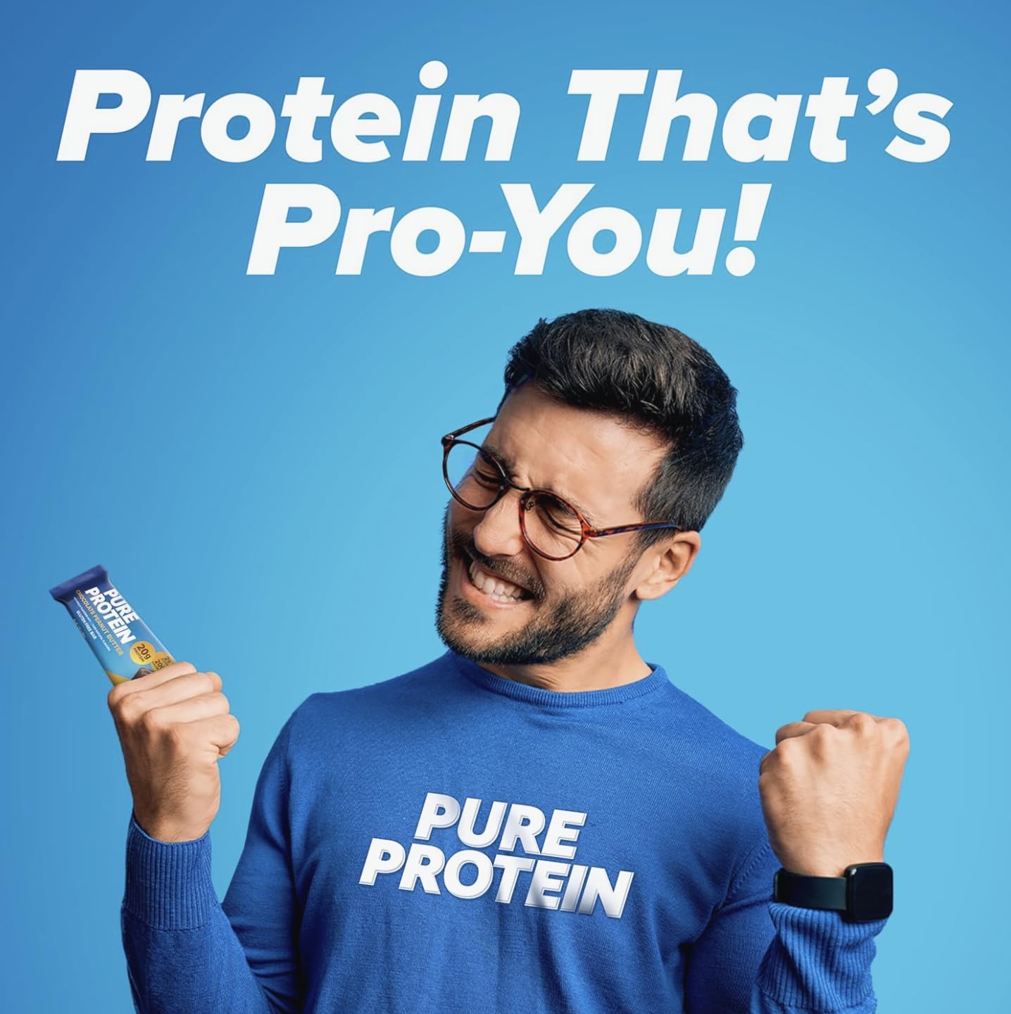 Pure Protein post-workout recovery bar after exercise.