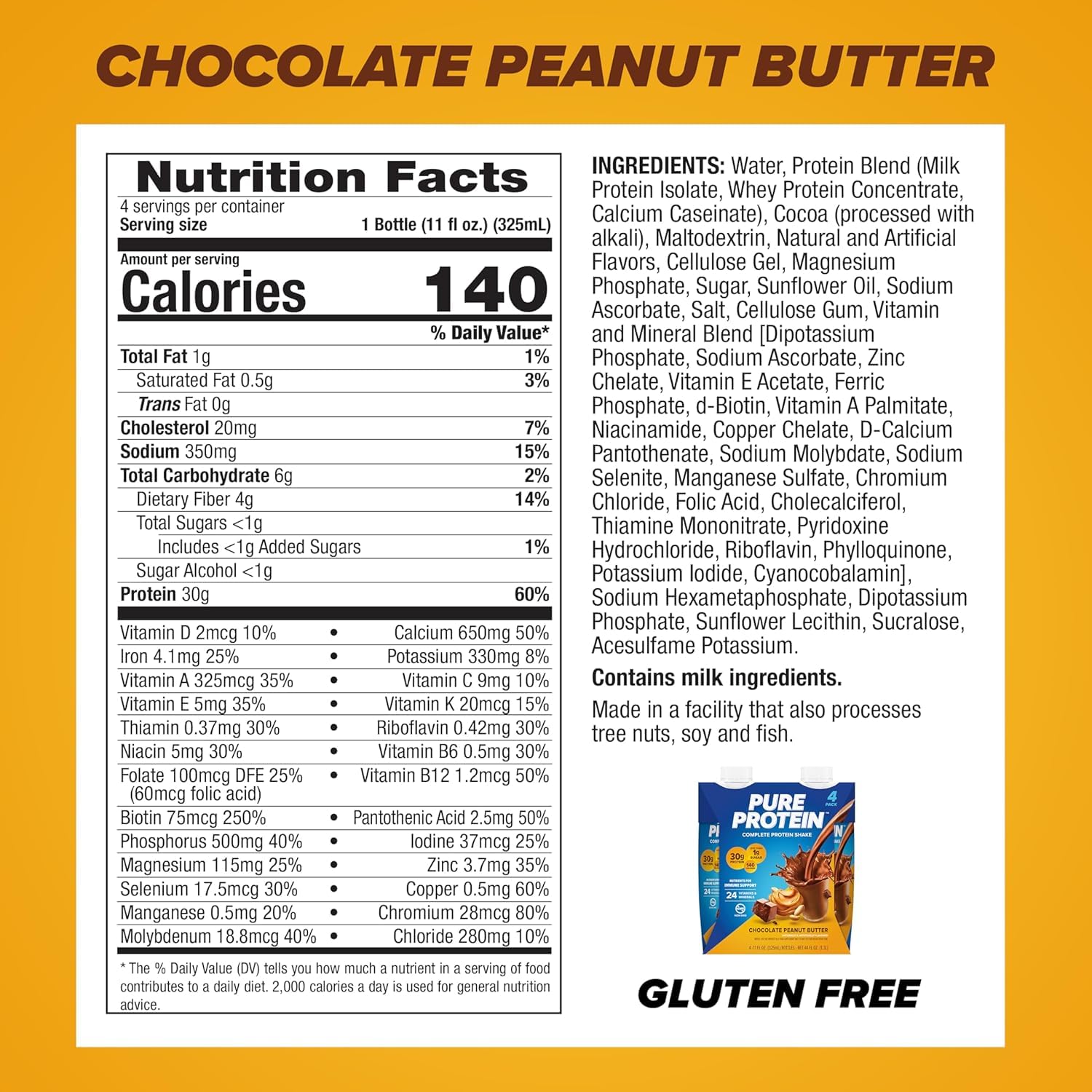 Variety pack layout of Pure Protein shakes for convenient meal planning.