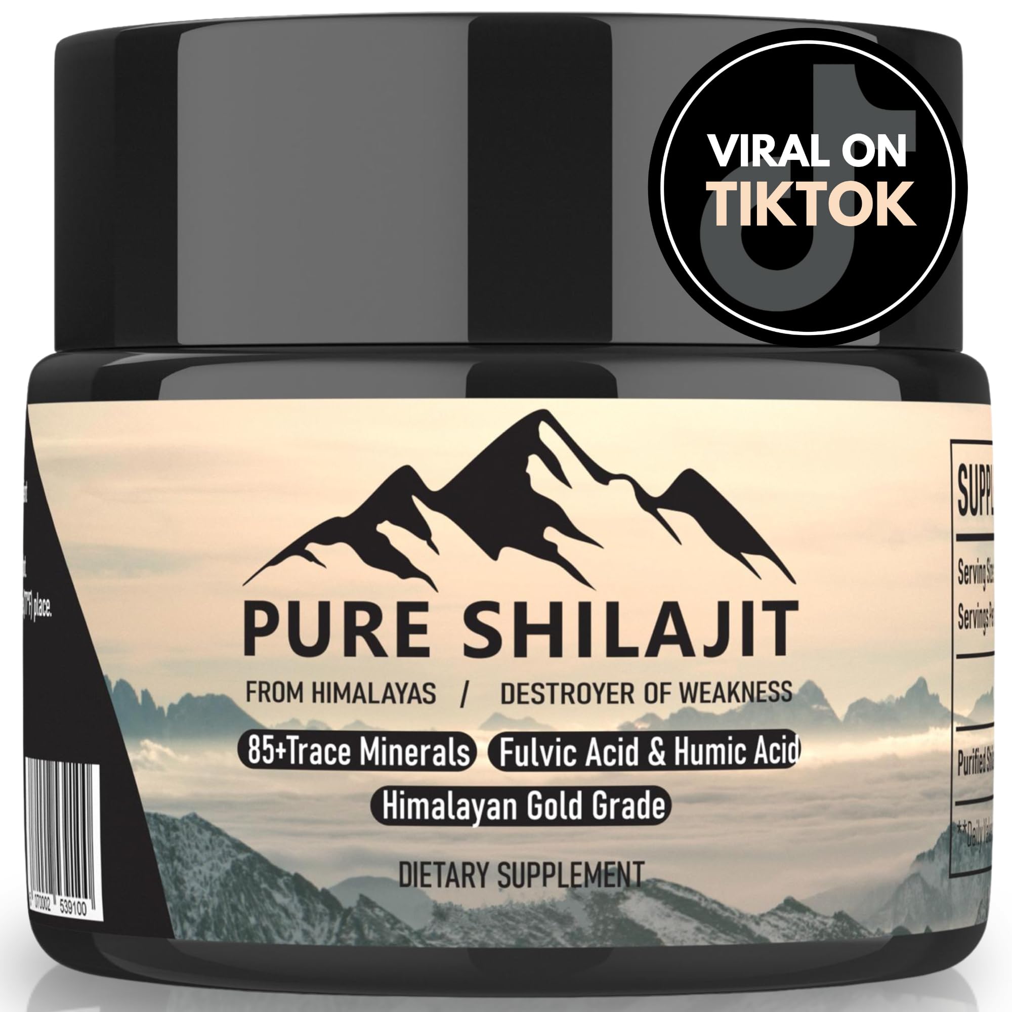 Pure Shilajit Himalayan resin bottle showcasing energy support for daily use.