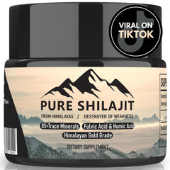 Pure Shilajit Himalayan resin bottle showcasing energy support for daily use.