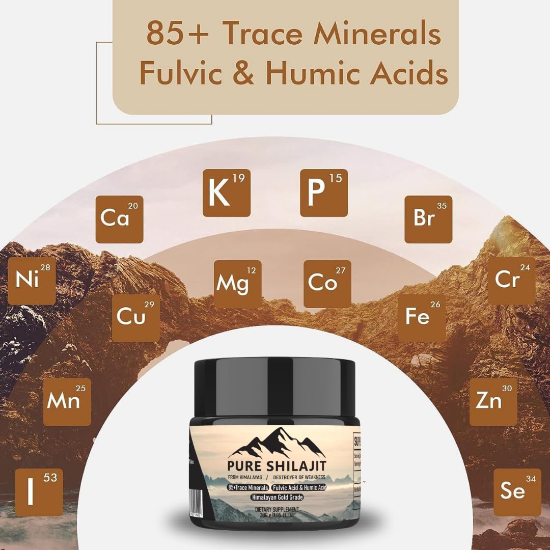 Pure Shilajit Himalayan resin daily ritual in-use on a surface.