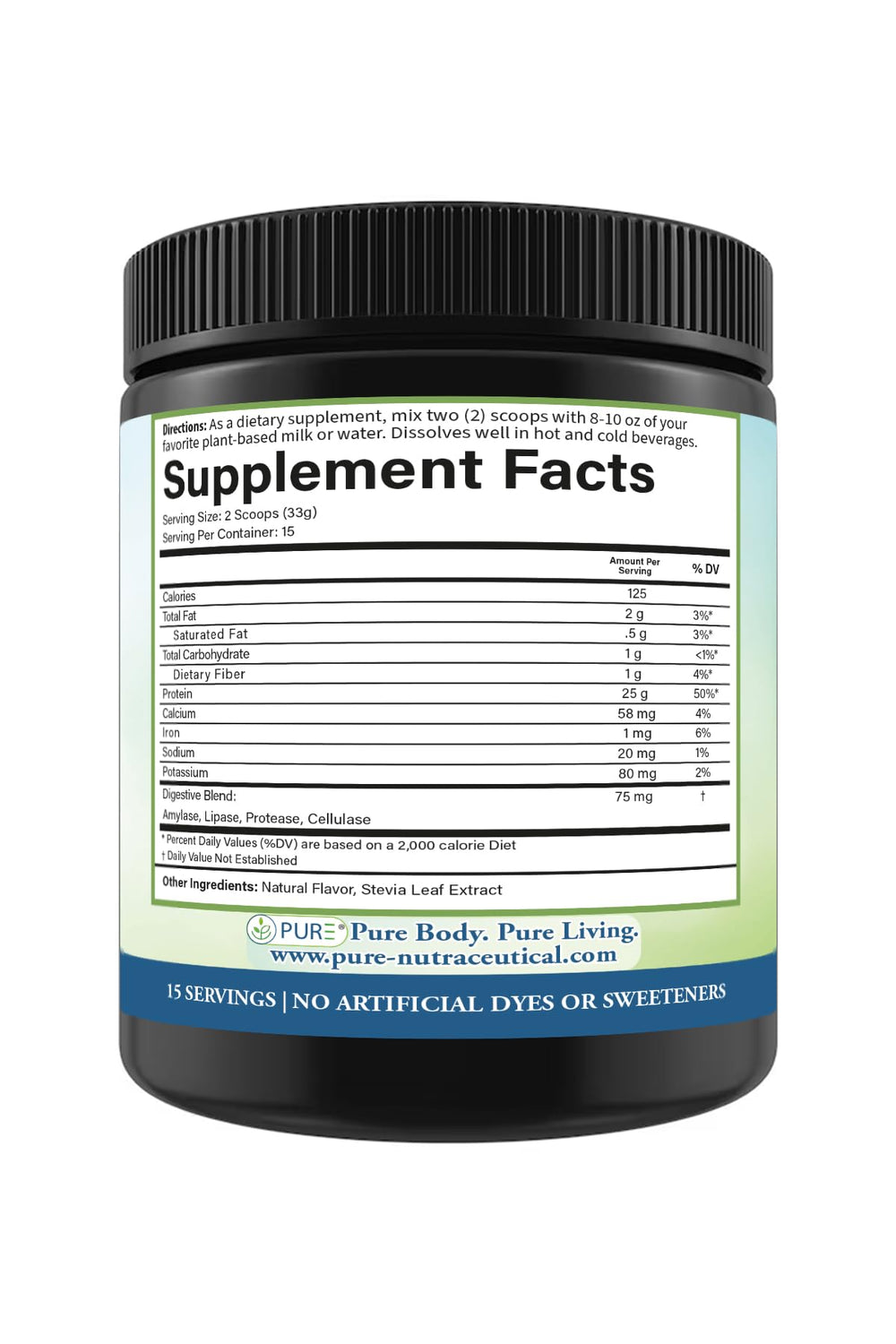PURE Sport Vegan Protein powder dispensing demonstrates easy mixing for quick workouts.