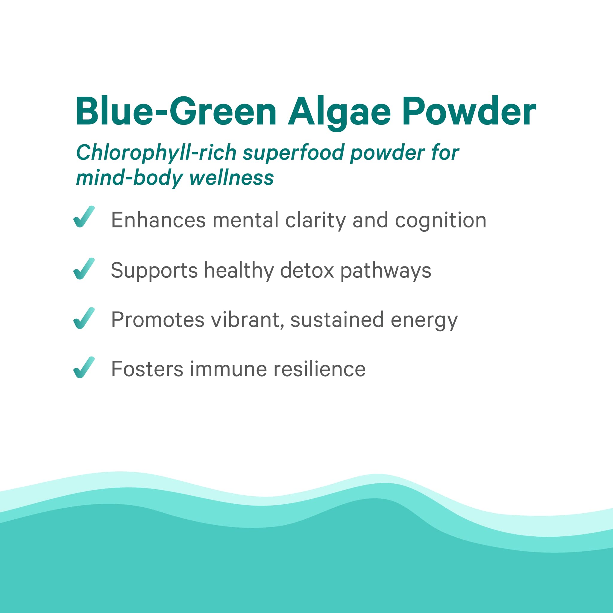 PURE SYNERGY Blue-Green Algae Powder label closeup highlights organic certification and purity.