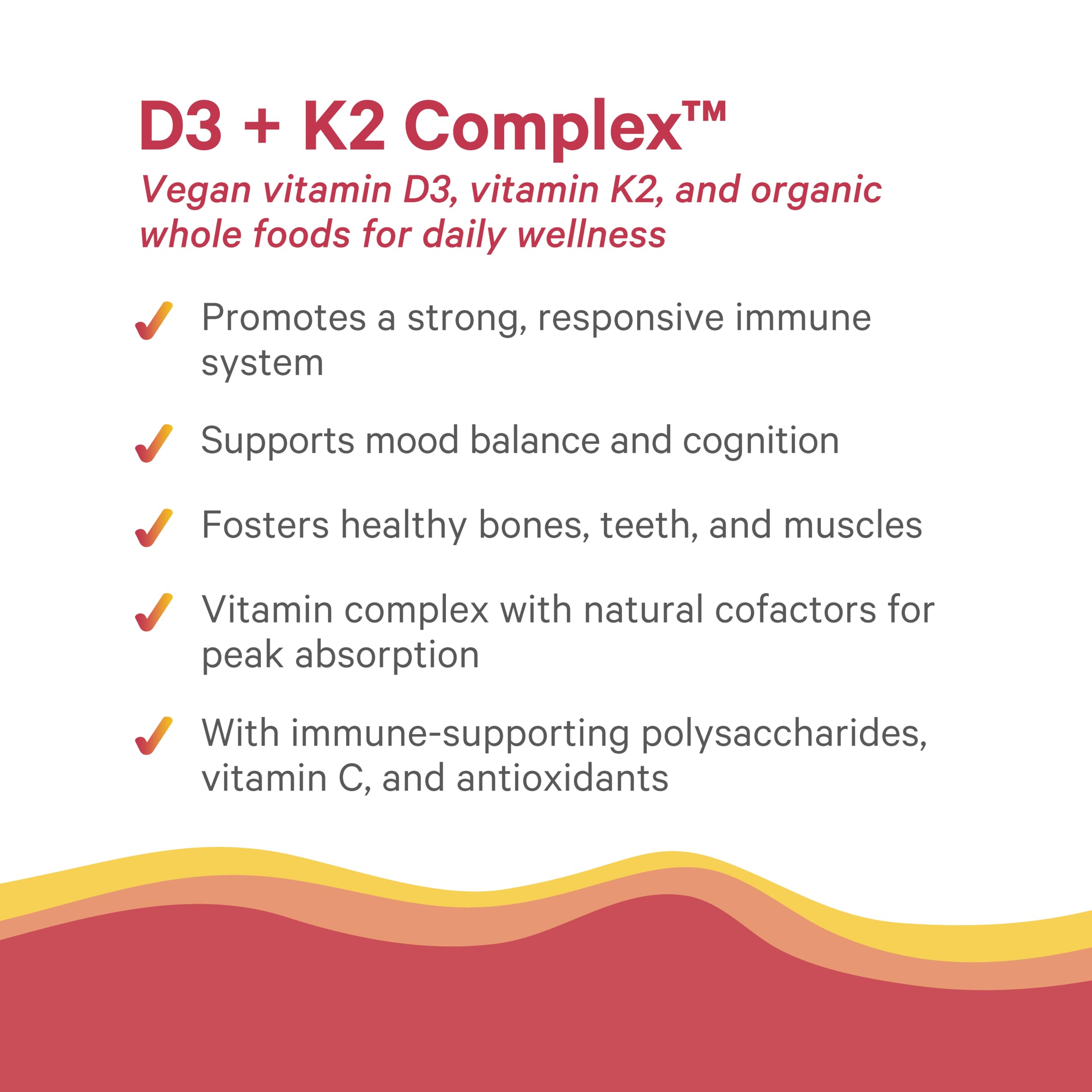 PURE SYNERGY D3 + K2 algae-derived D3 for sustainable bone support.