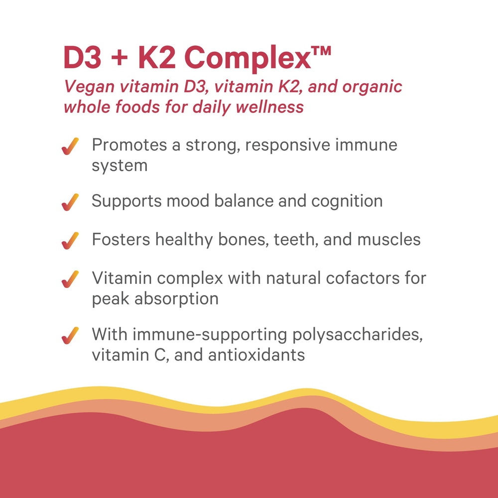 PURE SYNERGY D3 + K2 algae-derived D3 for sustainable bone support.