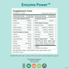 Pure Synergy Enzyme Power pour demonstrates easy dosing after meals for gut comfort.