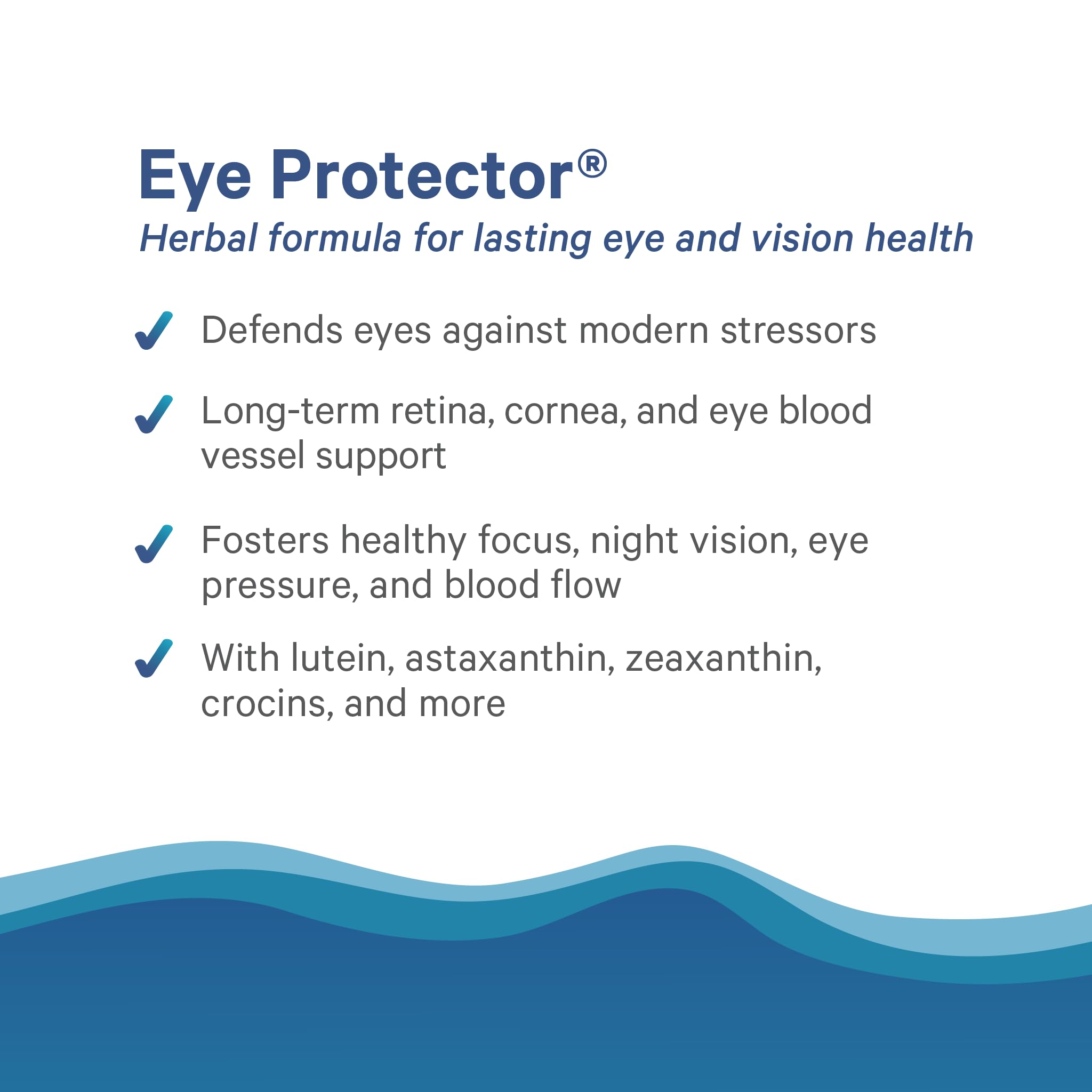 PURE SYNERGY Eye Protector bottle label shows lutein and zeaxanthin ingredients for eye health.