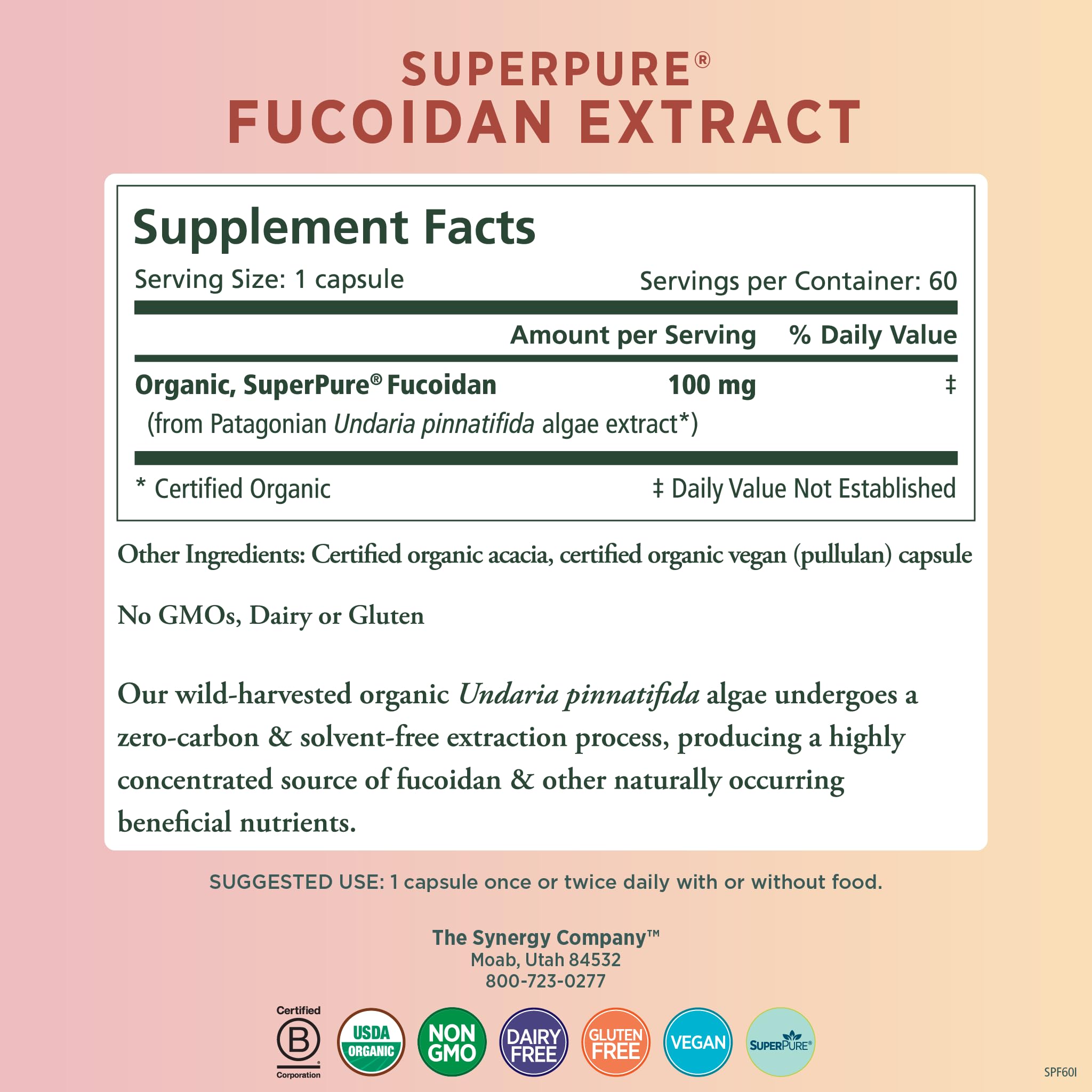 Pure Synergy fucoidan capsules close-up for easy daily immune readiness.