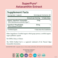 PURE SYNERGY SuperPure capsules pouring out, designed for easy daily intake.