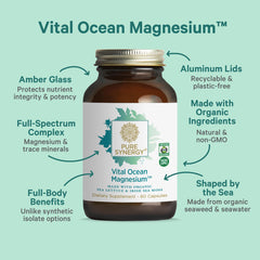 Ingredients label view showing spirulina, chlorella, wakame and minerals for electrolyte balance.