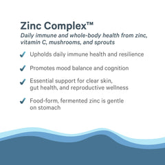 PURE SYNERGY Zinc Complex featuring organic cofactors and plant-based ingredients.