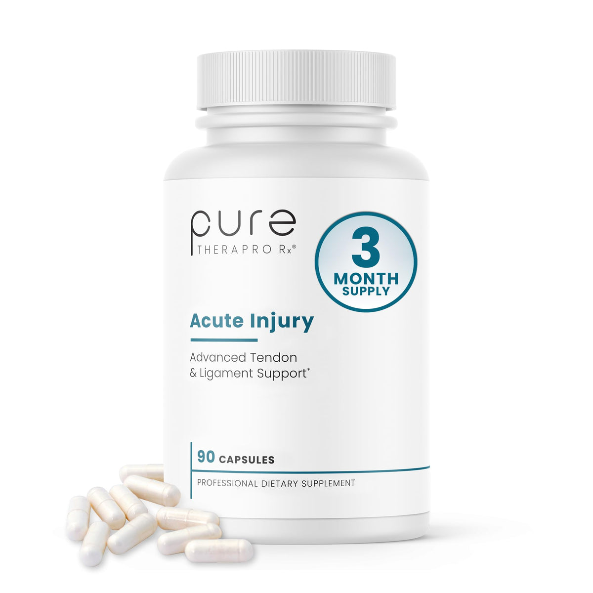 Pure Therapro Rx Acute Injury bottle pour for easy once-daily tendon support