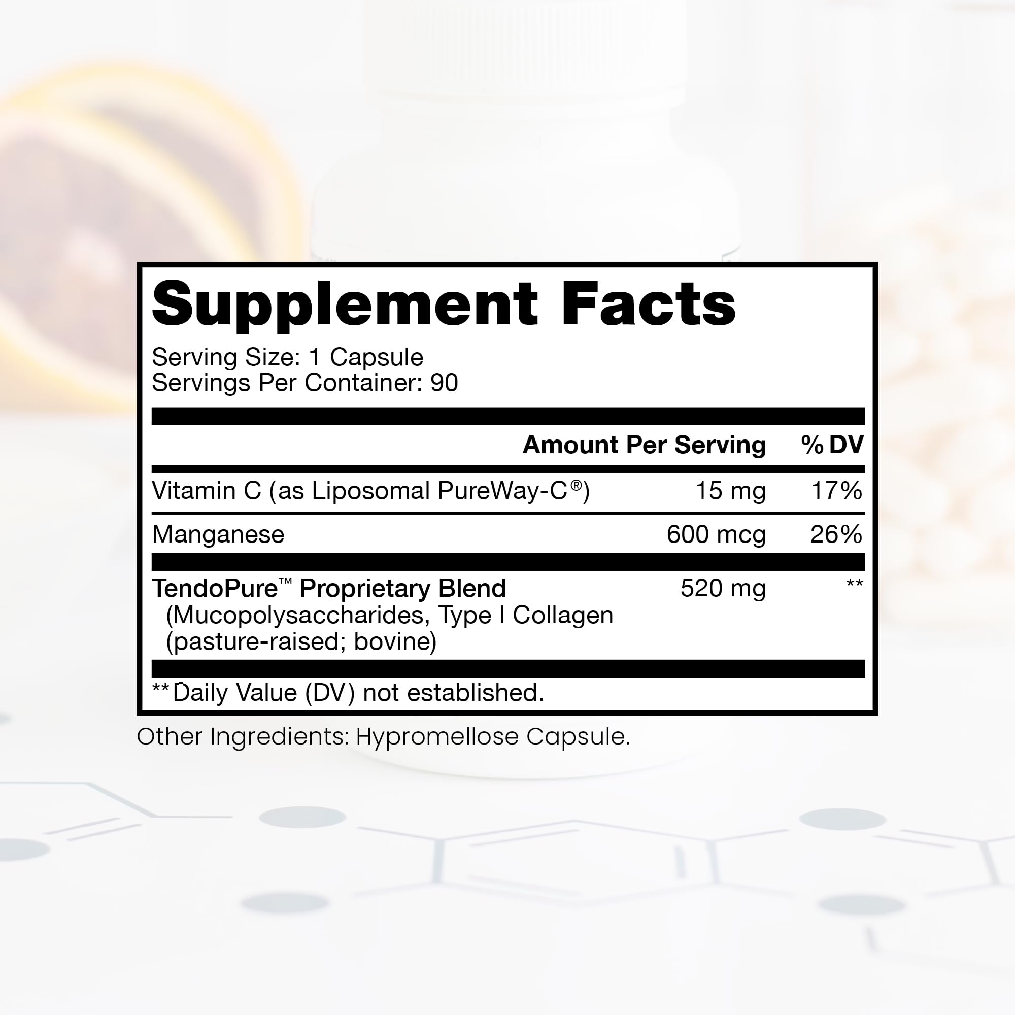 Closeup of Pure Therapro Rx Acute Injury capsules showing texture and size
