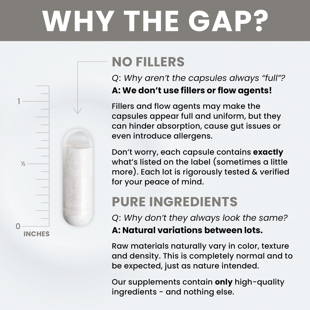 Bottle on counter suggests a convenient daily mineral routine