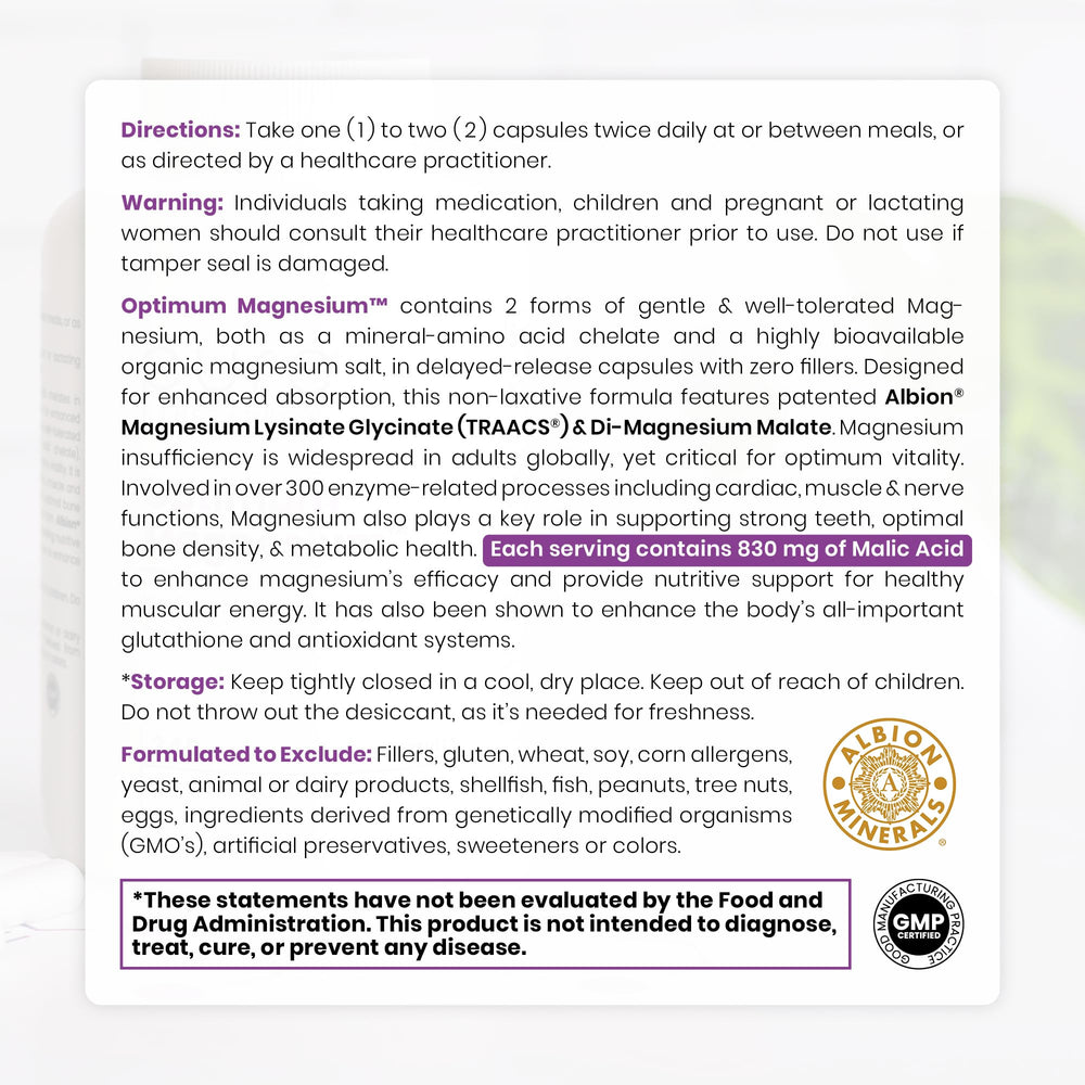 Pure Therapro Rx Di-Magnesium Malate bottle highlighting energy-friendly malate
