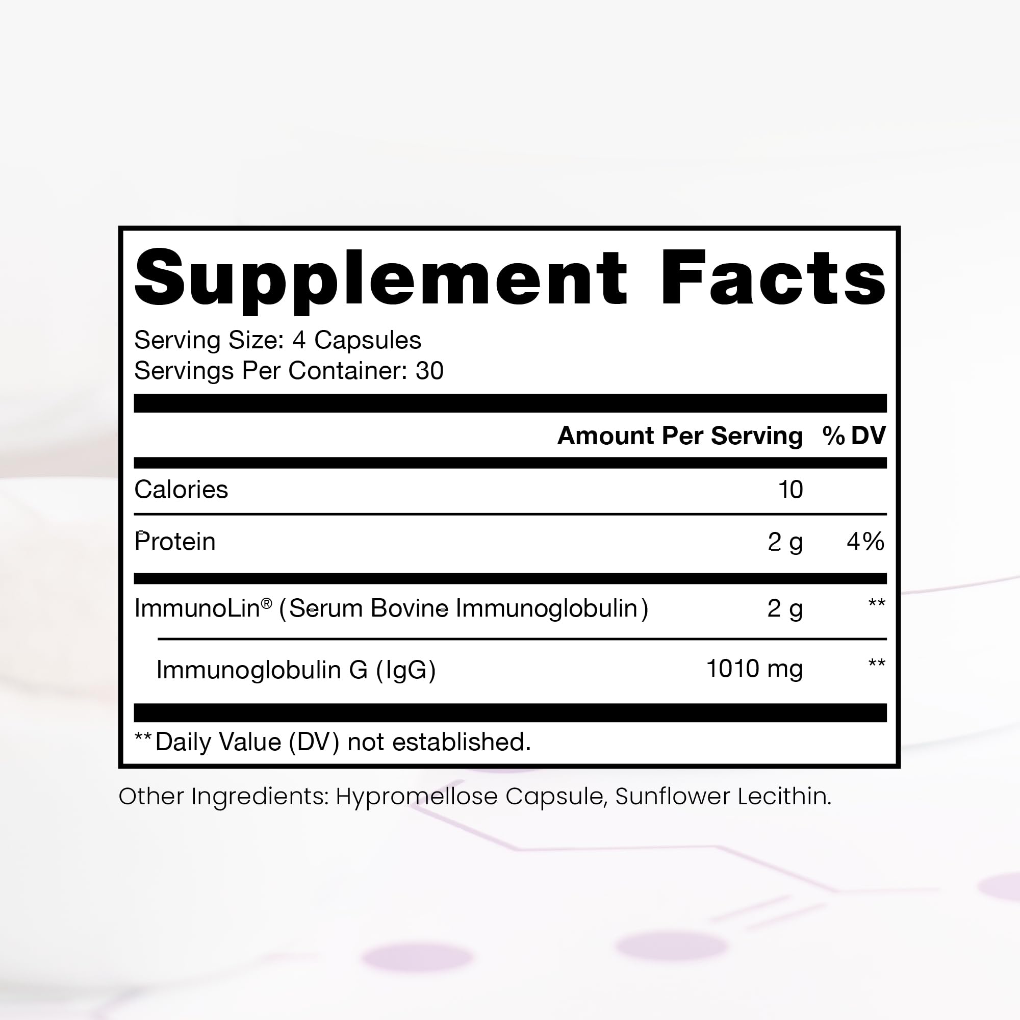 Pure Therapro Rx Elite IgG capsules arranged for convenient daily immune support.