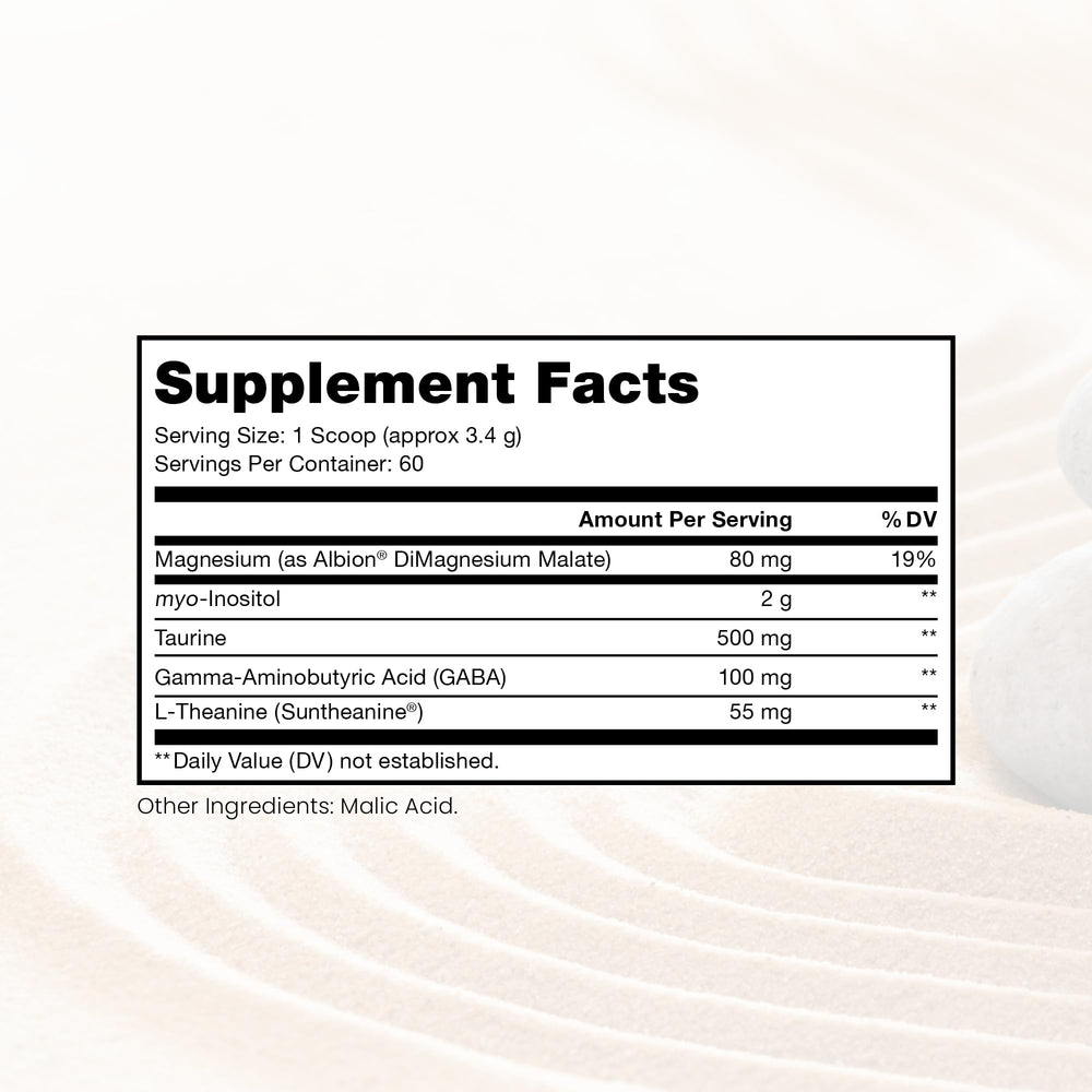 Pure Therapro Rx Just Relax bottle label highlights key ingredients and benefits.