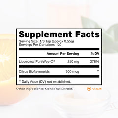 Pure Therapro Rx liposomal vitamin C powder pour into water for quick mixing.