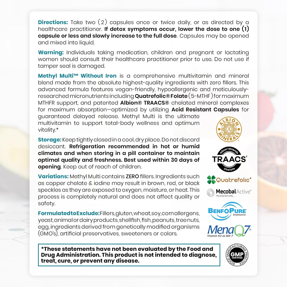 Pure Therapro Rx Methyl Multi DRcaps; acid-resistant vegan capsules.