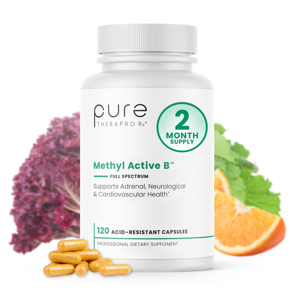 Pure Therapro Rx methylated B vitamins bottle front for premium daily wellness
