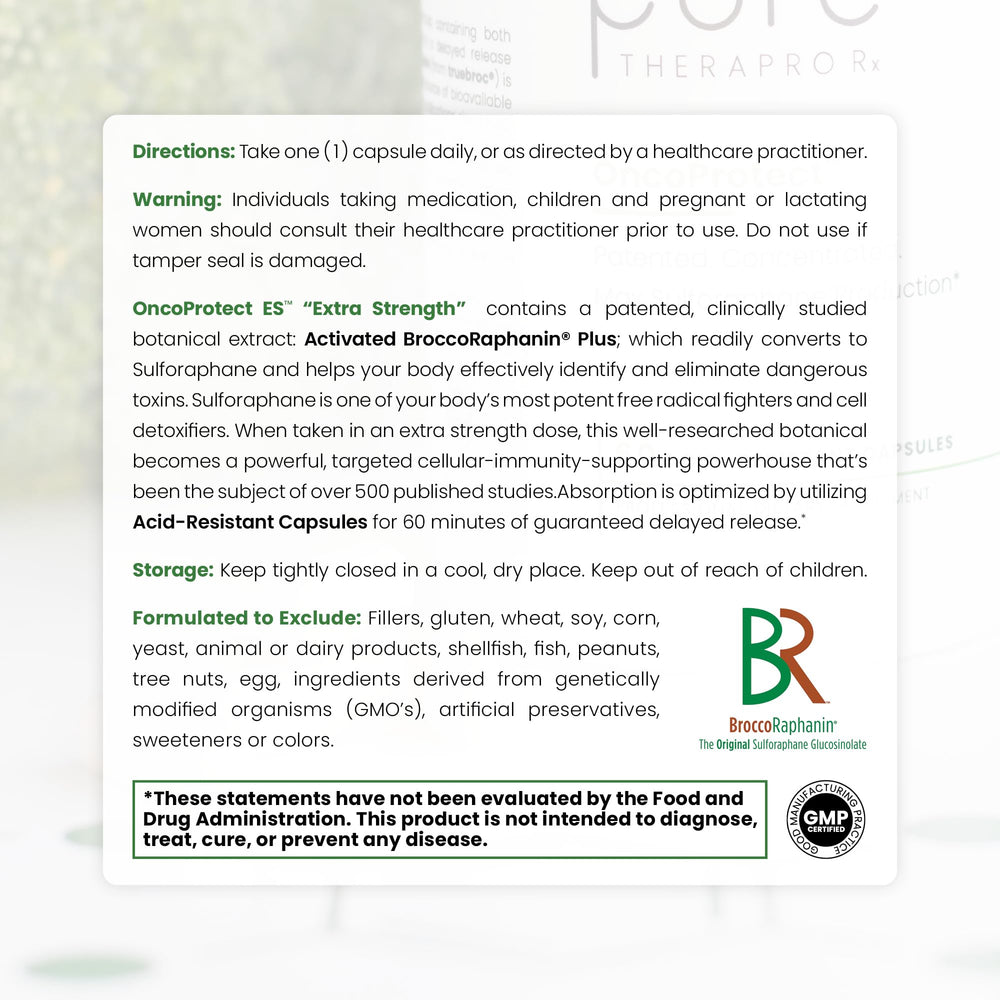 Glucoraphanin and myrosinase ingredients highlighted in OncoProtect ES