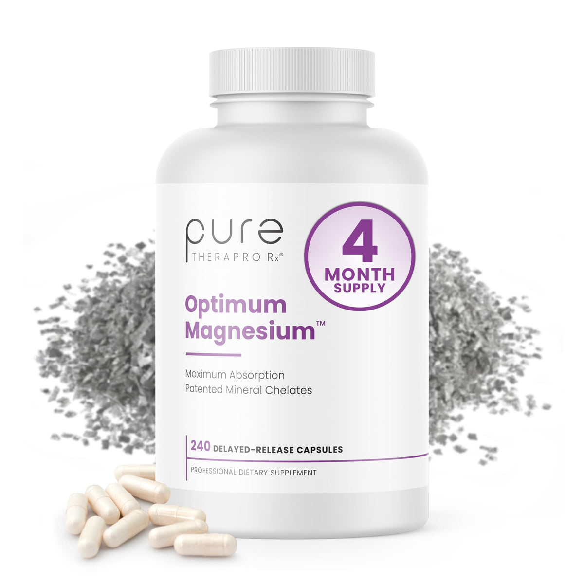 Pure TheraPro Rx Optimum Magnesium bottle front view for daily support