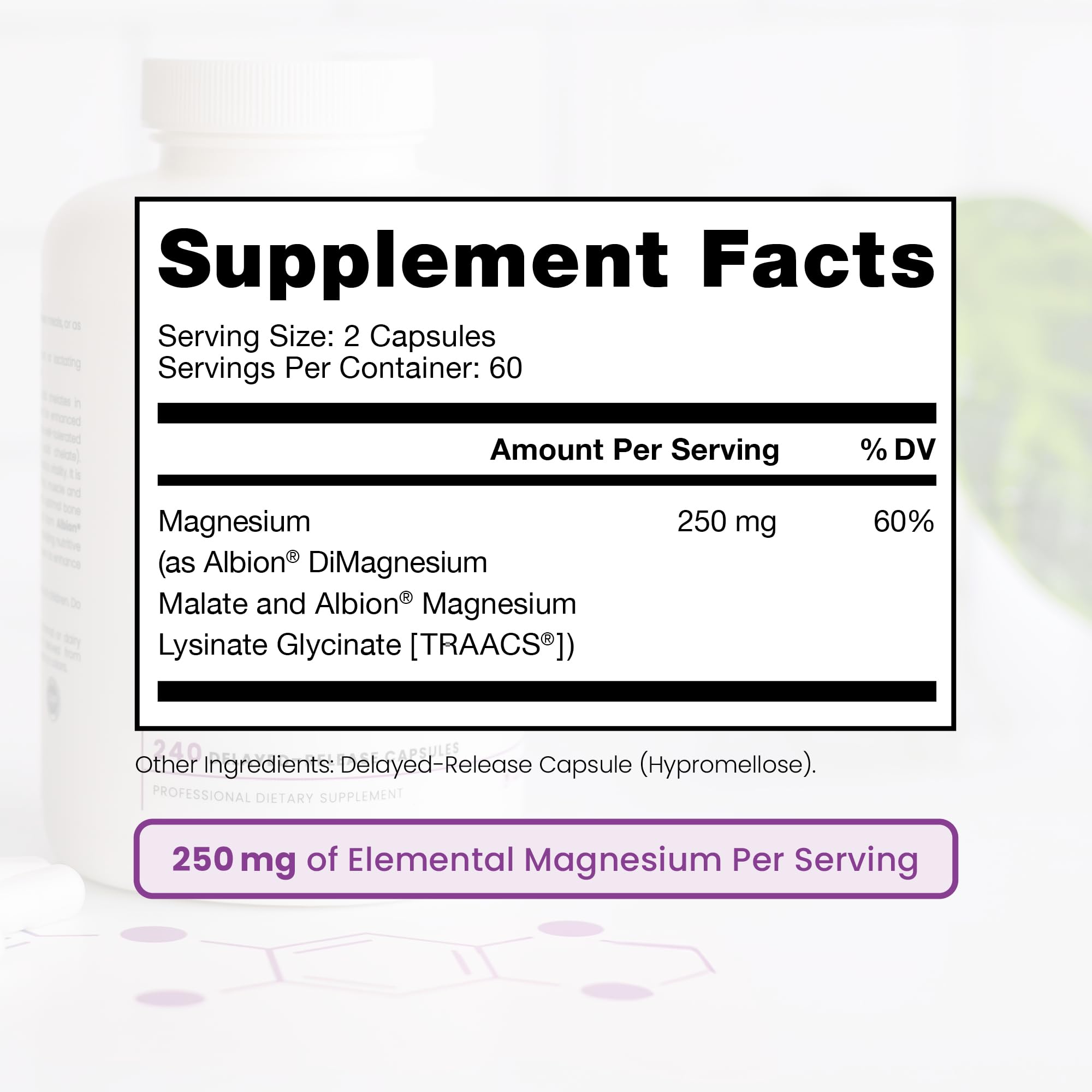 Pure Therapro Rx Optimum Magnesium capsules with non-drowsy daytime formula
