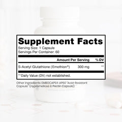 Pure Therapro Rx S-Acetyl Glutathione Gold capsules close-up highlighting 300 mg potency