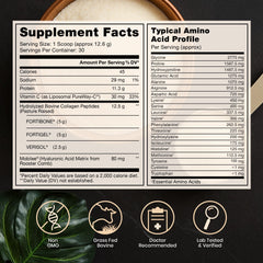 Pure Therapro Rx TriActive Collagen Plus tub back label highlighting ingredients
