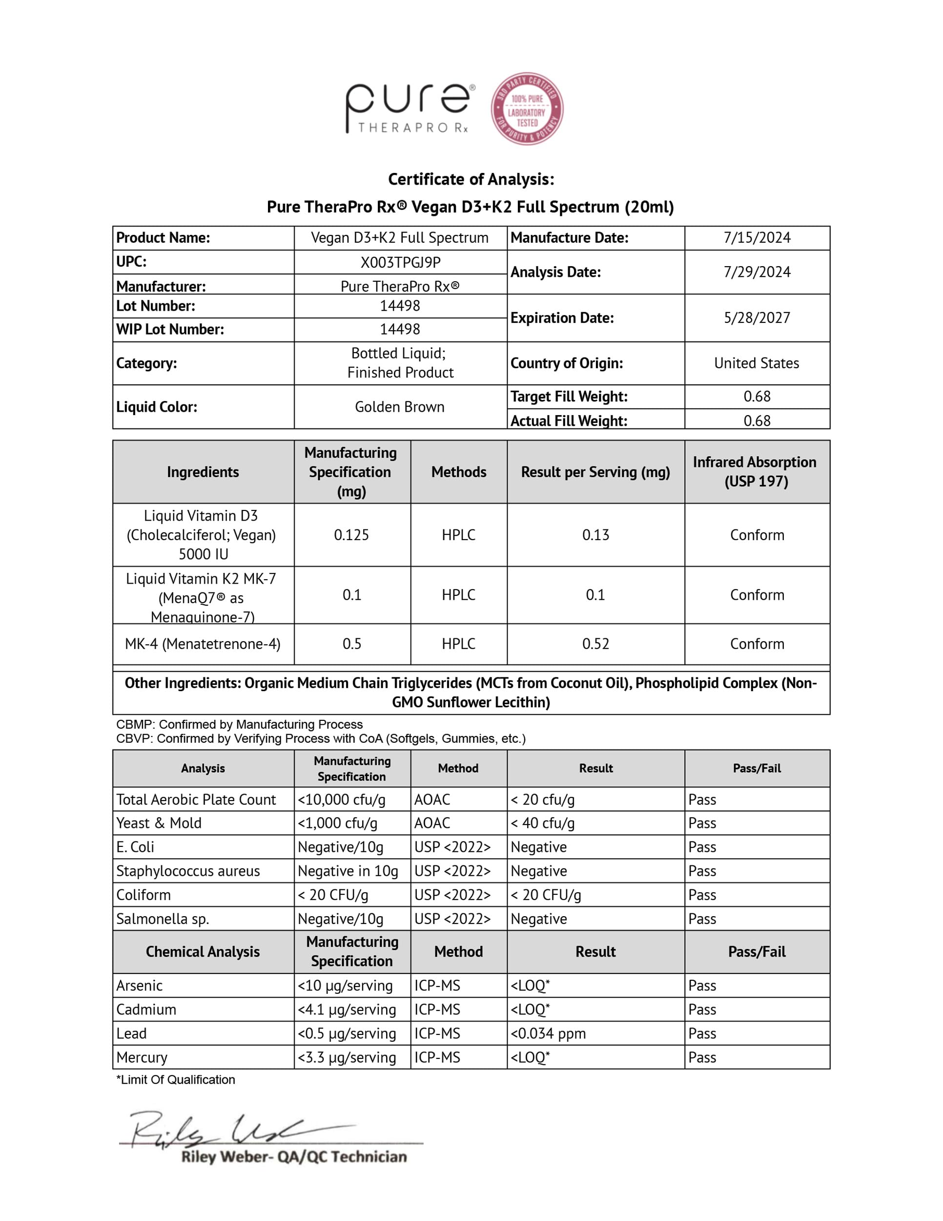 Six-month supply packaging indicating long-term use for Pure Therapro Rx D3 + K2