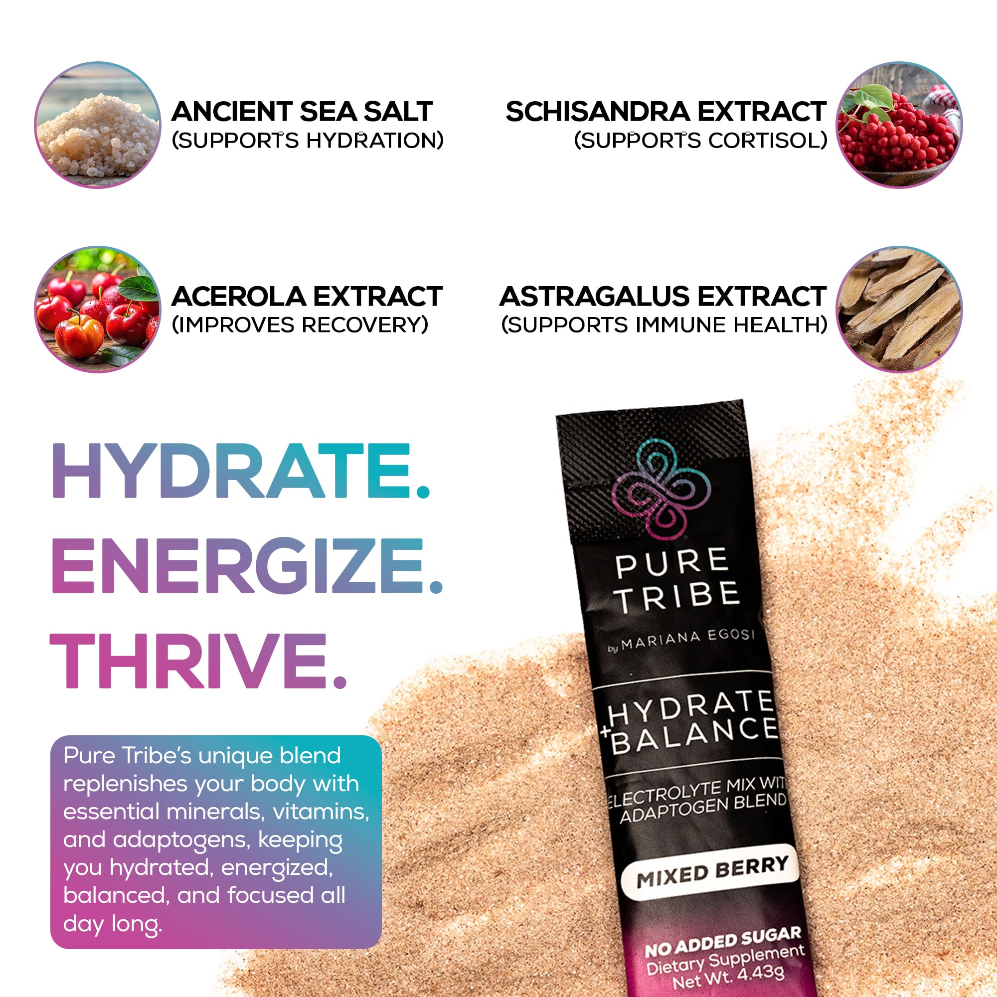 PURE TRIBE hydration sticks on the go fit gym bags and desks