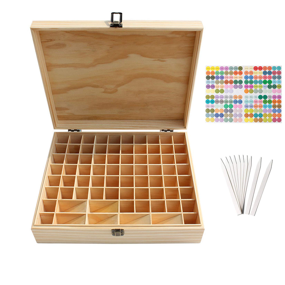 Pure Vie wooden oil box with natural finish keeps oils organized and accessible