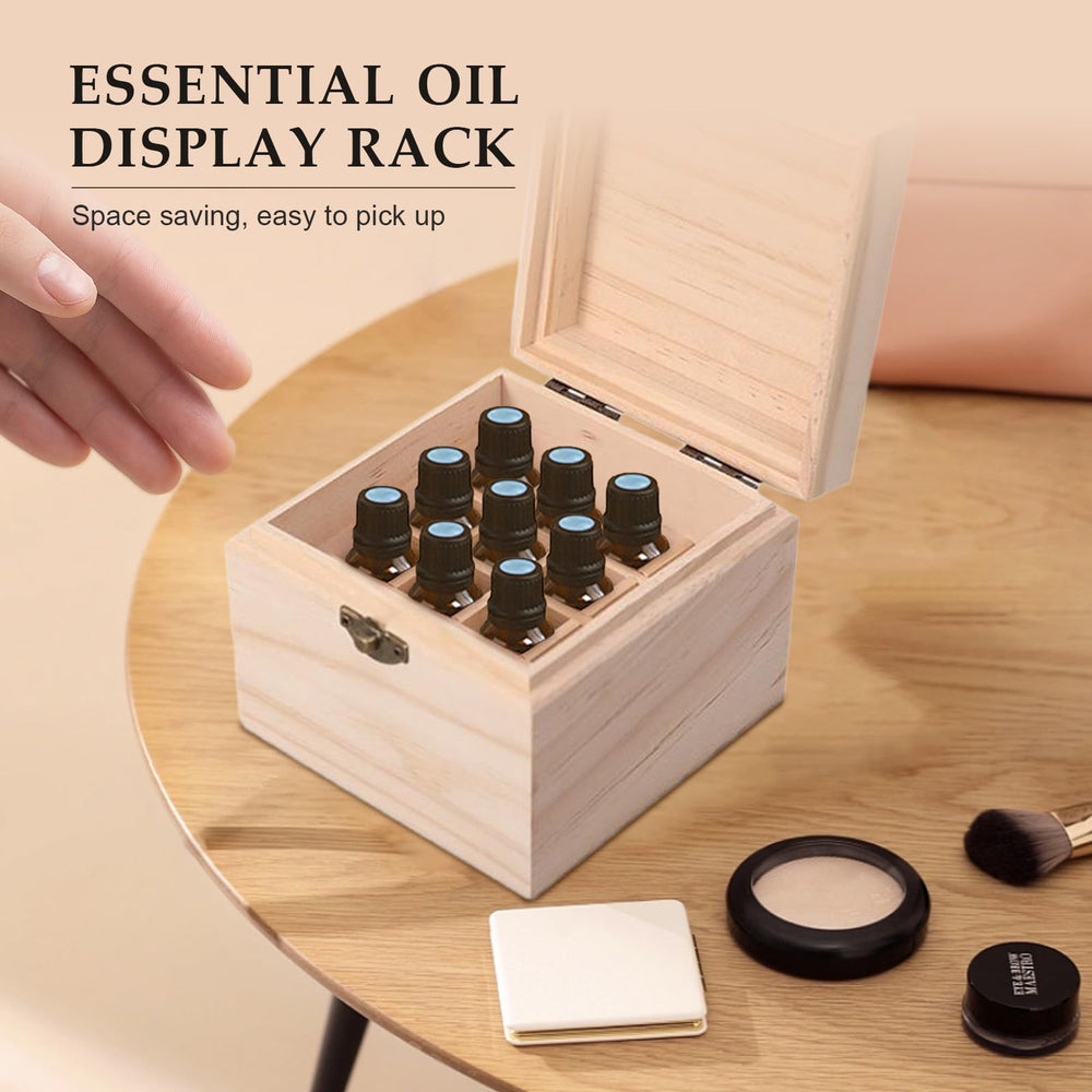 Pure Vie wooden oil box with latch ensures your collection stays closed.