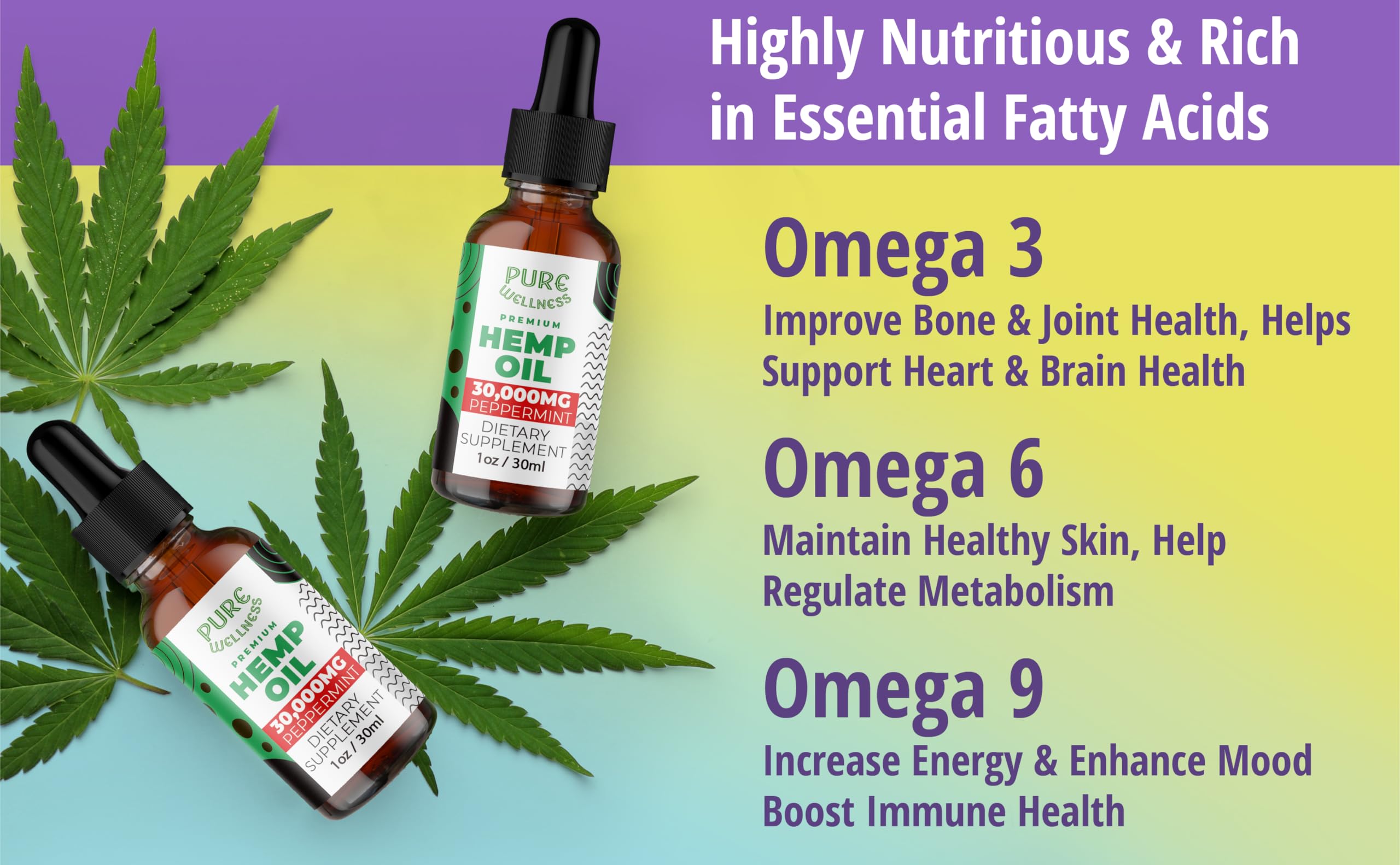 Pure Wellness peppermint leaves alongside oil illustrate natural flavor and sensory appeal