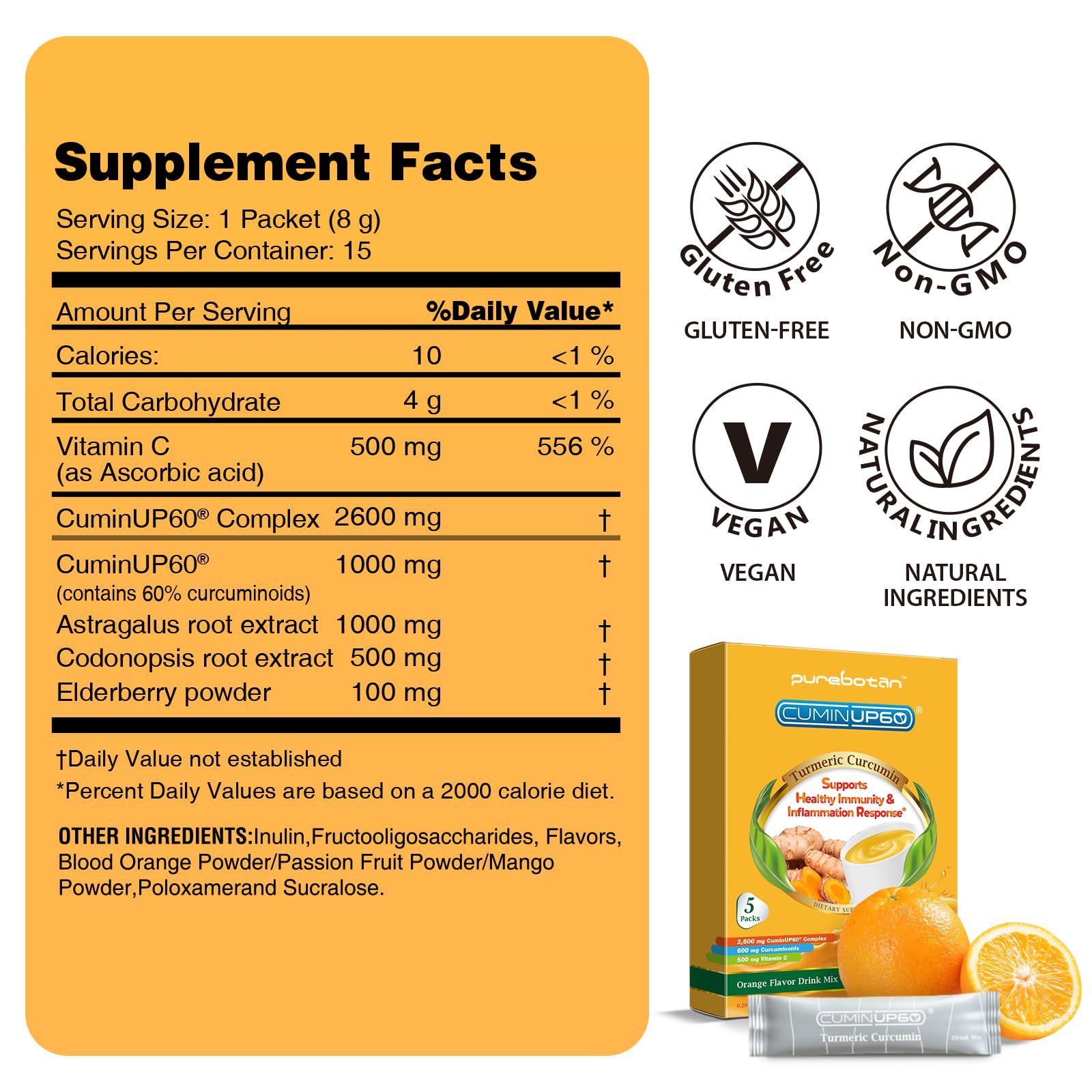 Individually packaged turmeric packets ideal for travel and on-the-go use