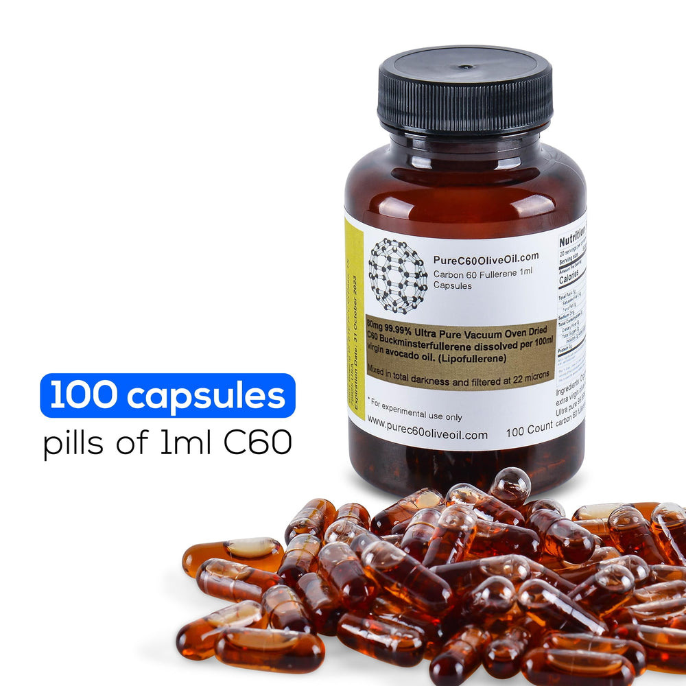 PureC60 avocado oil capsules close-up shows smooth gelatin shell for easy swallowing.