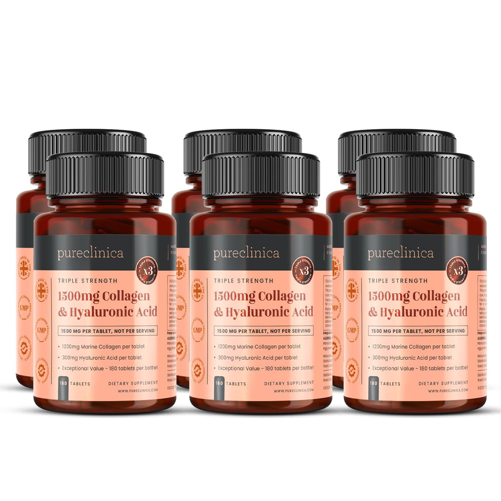 PureClinica 1500mg tablets bottle front view for daily wellness.