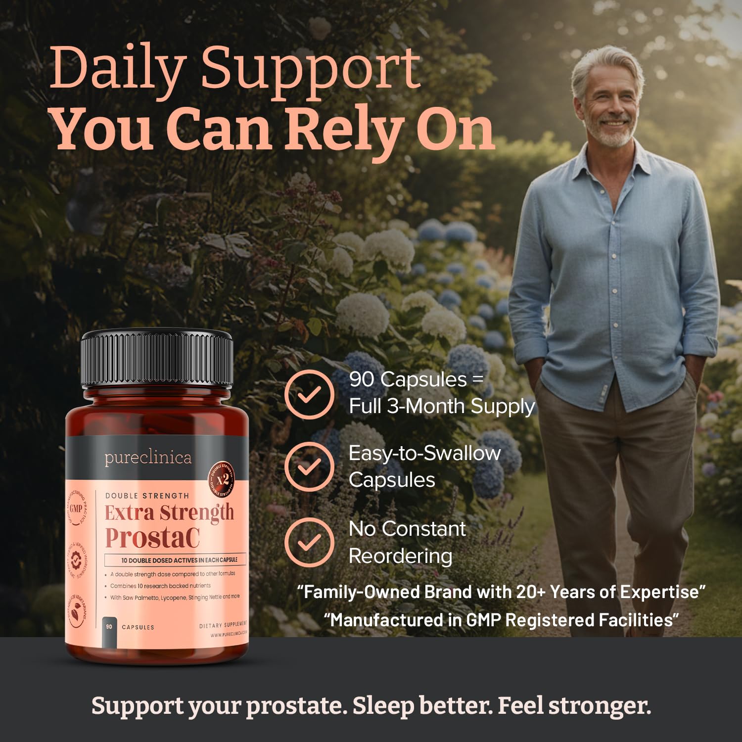Pureclinica ProstaC zinc, boron, and vitamin D3 for immune support.