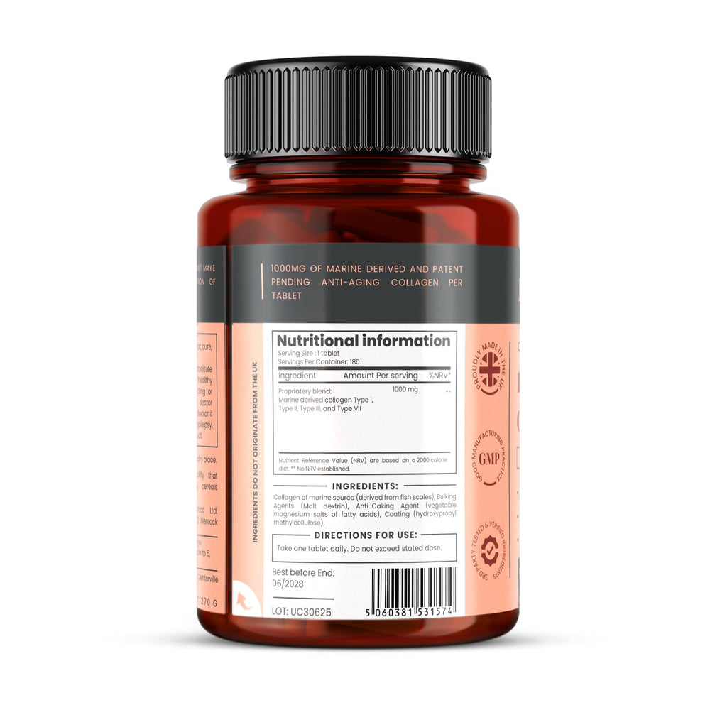 PureClinica UltraColl capsules close-up showing high 1000mg potency.