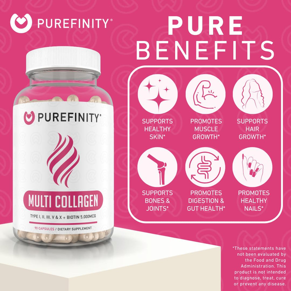 Purefinity Collagen Peptides skin closeup suggesting smoother appearance